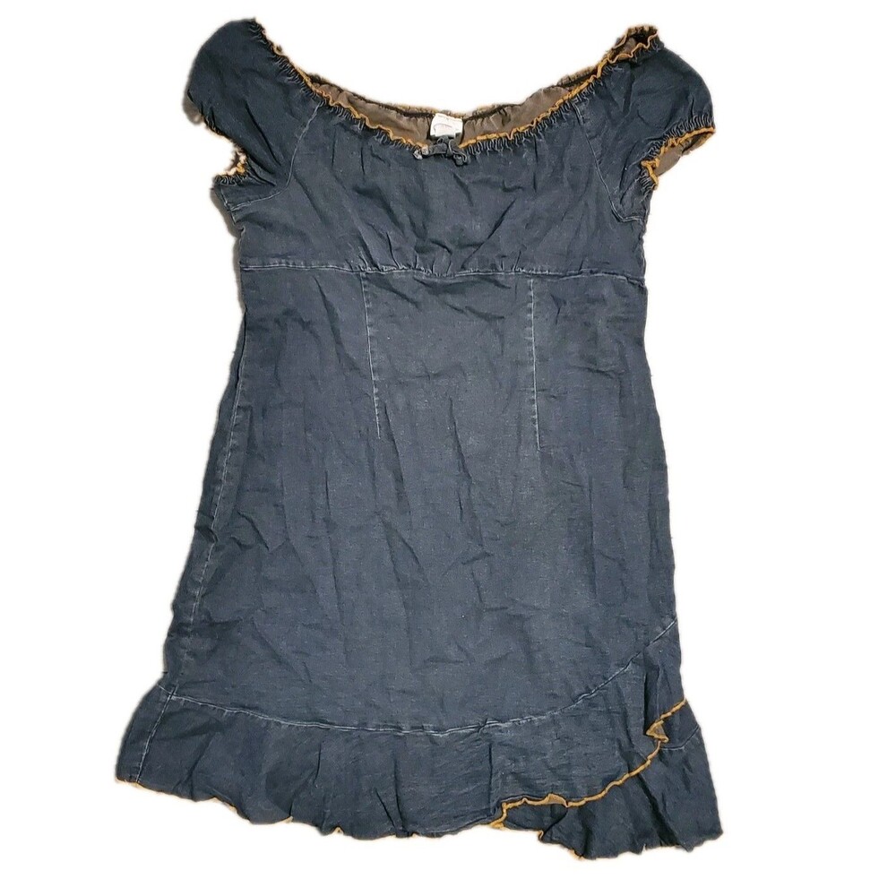 Vintage Carolina Blue Plus Denim Milkmaid Dress 18W Western Coastal Cowgirl